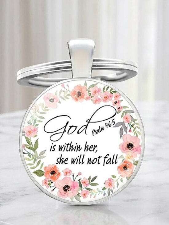 Elizabeth Besich Accessories - God is Within Her Keychain - Faith Religious Keychain